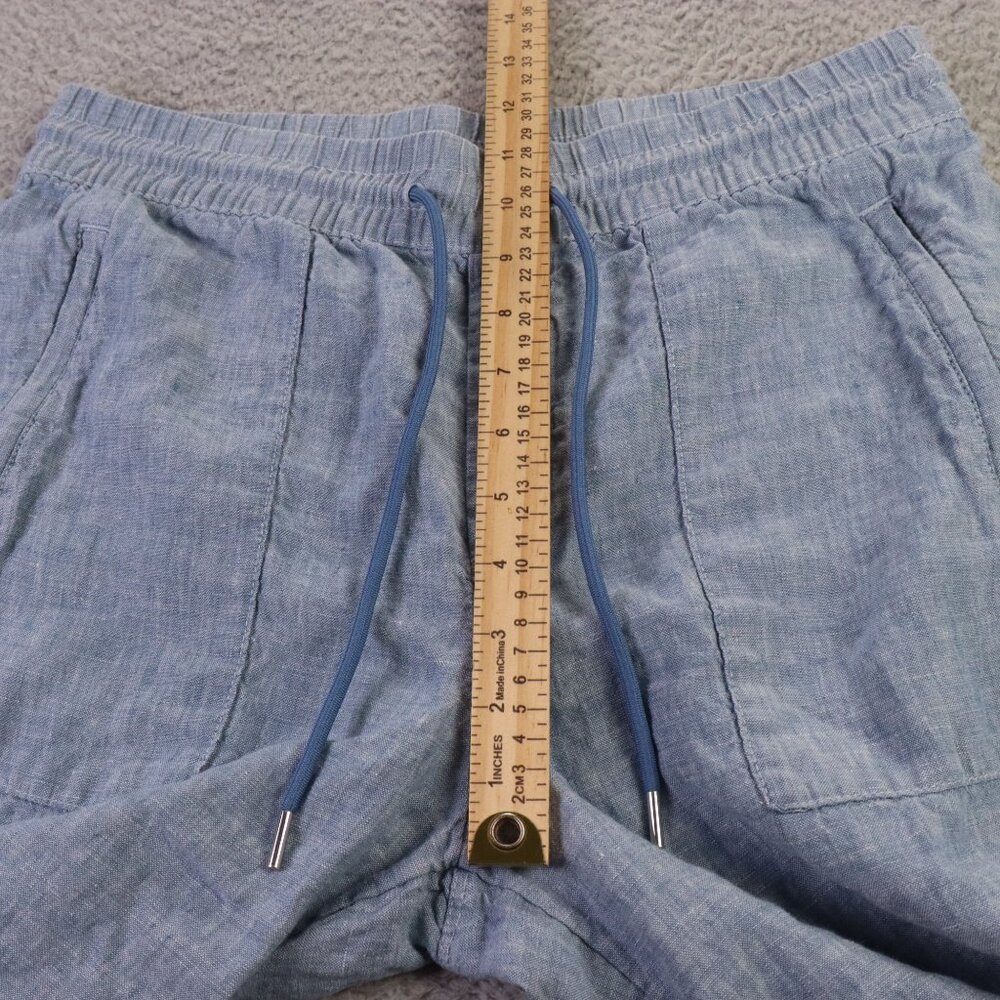 Athleta Retreat Linen Jogger Pants Womens 10 Blue Drawstring Pull On Athleisure - Picture 8 of 11
